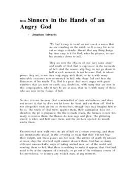 sinners in the hands of an angry god poem